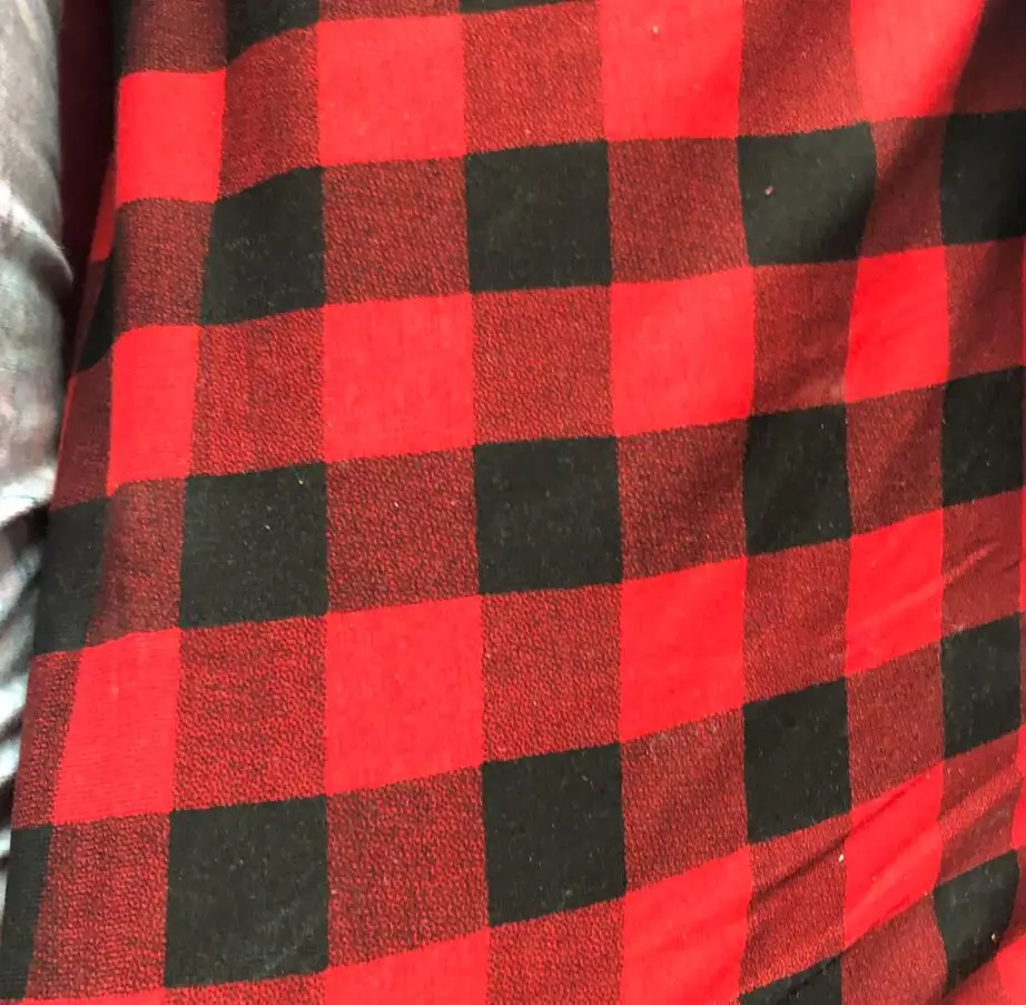 100x150 Рождество красный черный плед пижамы рубашка diy семья хлопок/лайкра трикотажная ткань стрейч шитье детская одежда ручной работы