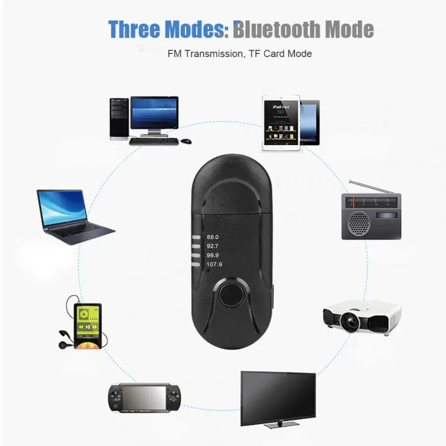 Автомобиль Bluetooth аудио приемник USB/3.5AUX двойной выход FM Трансмиссия TF карты вещания с автоматической ссылка сзади функция