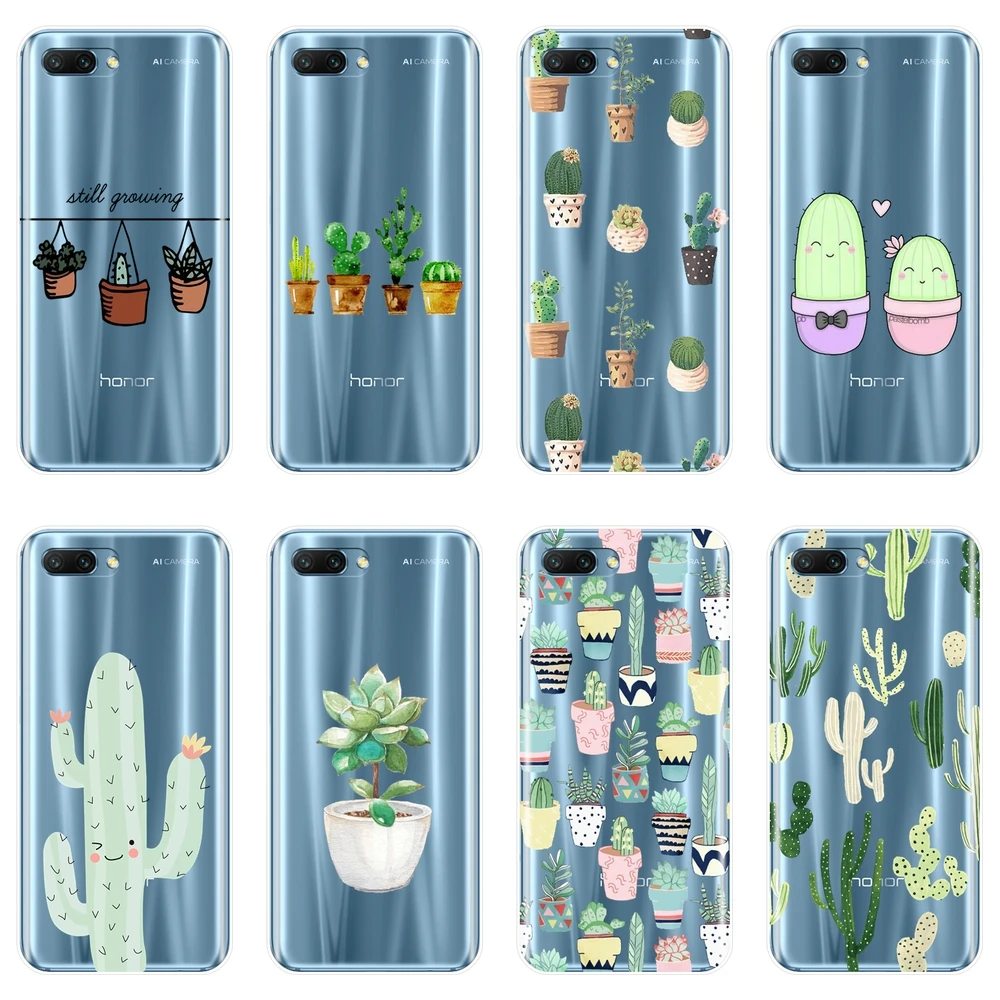 

Soft Phone Case For Huawei Honor 8X MAX 10 9 8 7 Cactus Flora Silicone Back Cover For Huawei Honor 7 8 9 10 Lite 7S 7X 7A 7C Pro