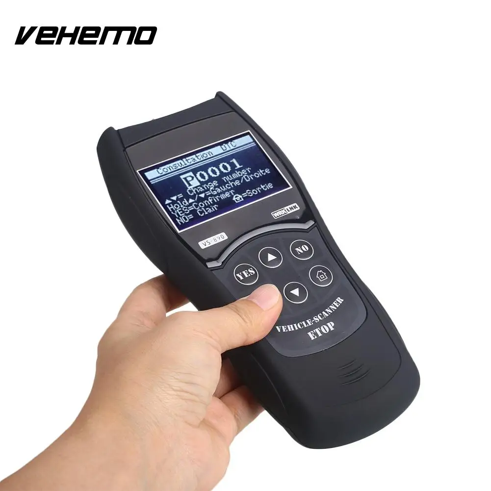 

ABS Black Tool OBD2 Accurate Car Scanner Durable Vehicle Diagnostic Tools Maintenance for for Vs890