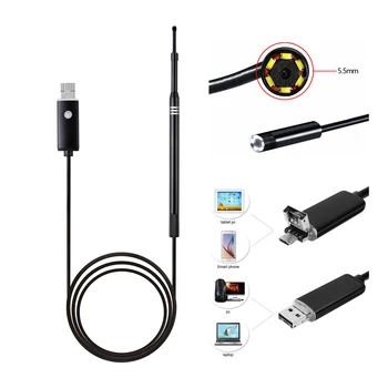 

1.5M 5.5MM Endoscope Earpick 2-in-1 USB Ear Cleaning HD Visual Ear Spoon With Mini Camera Ear Cleaning Tool Hot