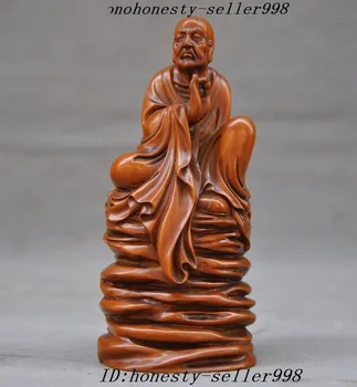 

wedding decoration China Boxwood wood carving buddhism Arhat Bodhidharma Dharma Damo Buddha Statue