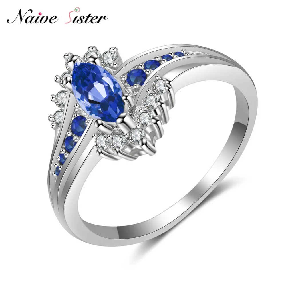 Buy Ladies Blue Engagement Rings For