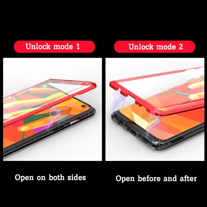 Магнитный чехол с полным покрытием 360 градусов для Samsung Galaxy S10 S10e Plus S9 Note 8 9