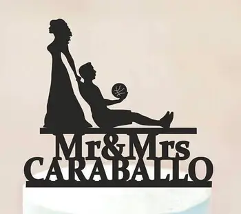 

Acrylic Personalised Basketball couples wedding Cake Topper birthday cake toppers bridal baby shower party decorations