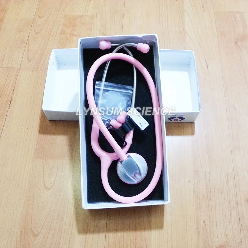 Розовый цвет одноголовый Профессиональный кардиологический медицинский стетоскоп
