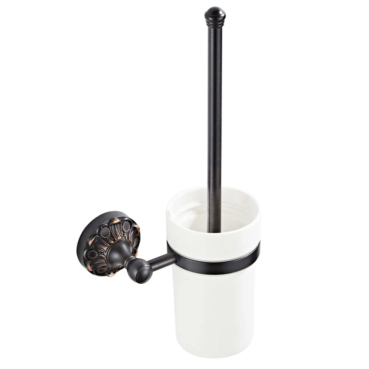 

Wall-Mounted Toilet Brush Set With Base Toilet Cleaning Long TPR Bathroom Brush For Toilet WC Accessories