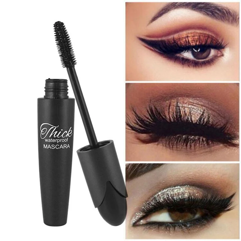 

Dark Black Mascara Waterproof Non-Dizzy Dyeing Quick Drying Eyelash Cream Silky Mascara