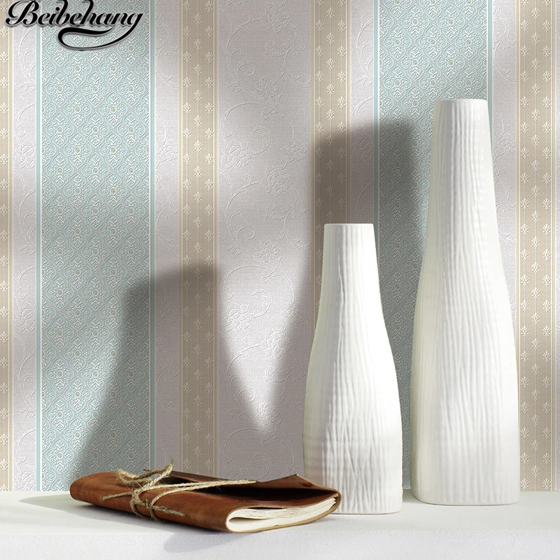beibehang Nonwovens plain vertical stripes European vintage 3D wallpaper bedroom living room TV sofa background wall paper beibehang vertical stripes wallpaper 3d wallpaper bedroom living room corridor room restaurant modern minimalist wall paper