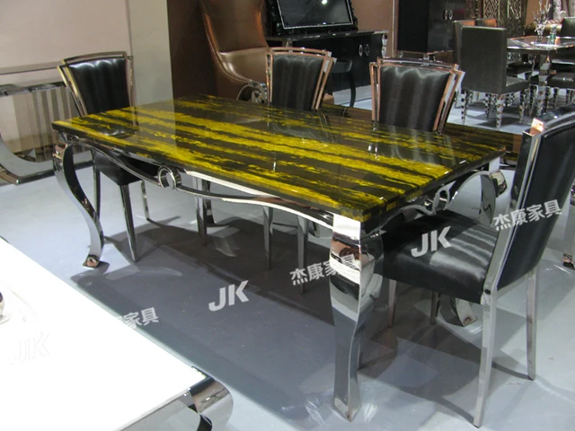 Aliexpress.com: comprar post moderna mesa de comedor comedor de ... Mesa rectangular acero moderna