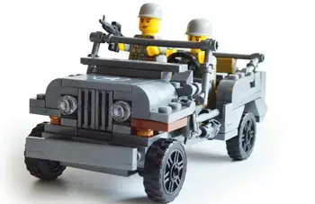 

NEW Military US Army World War Classic off-road vehicle Building Blocks Car Model Educational Brick Toys
