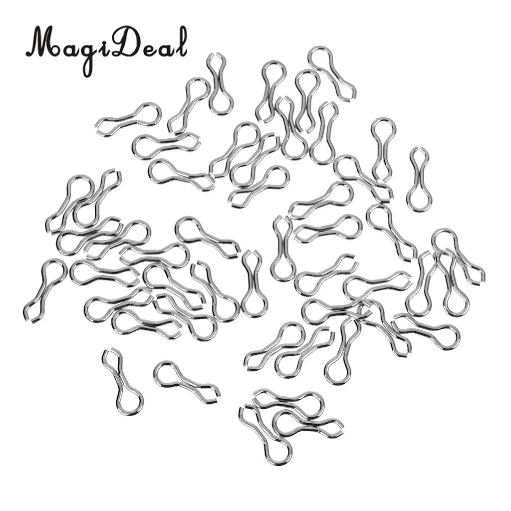 MagiDeal 50pcs Alloy Sinker Eyes Eyelets Lead Mold Fishing Lightweight and Portable Sea Fishing Swivels Tackle Accessories S/M/L