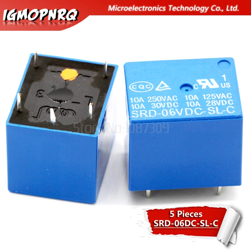 5 шт./лот реле SRD-06VDC-SL-C SRD-06VDC-SL SRD-06VDC SRD-06V реле 5 PINS 6 В DC Высокое качество