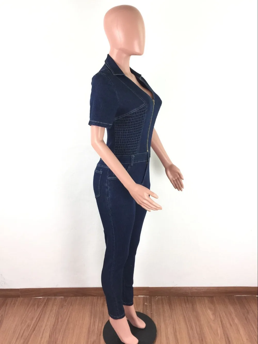 2019 для женщин Сексуальная bodycon джинсовые летние комбинезон с v образным вырезом