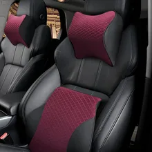 Автомобильная поясничная Подушка с эффектом памяти, Автомобильный подголовник для шеи, тканевая Подушка NR