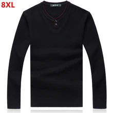 Осень нового размера плюс мужской свитер с v-образным вырезом тонкий срез большой мужской свитер прямая труба с длинными рукавами большой размер мужской