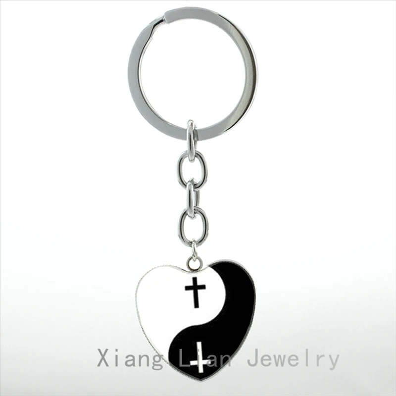 Винтажный Tai Yin Yang harmony брелок класс Китайский Taoist tai ji восемь диаграмм баланс