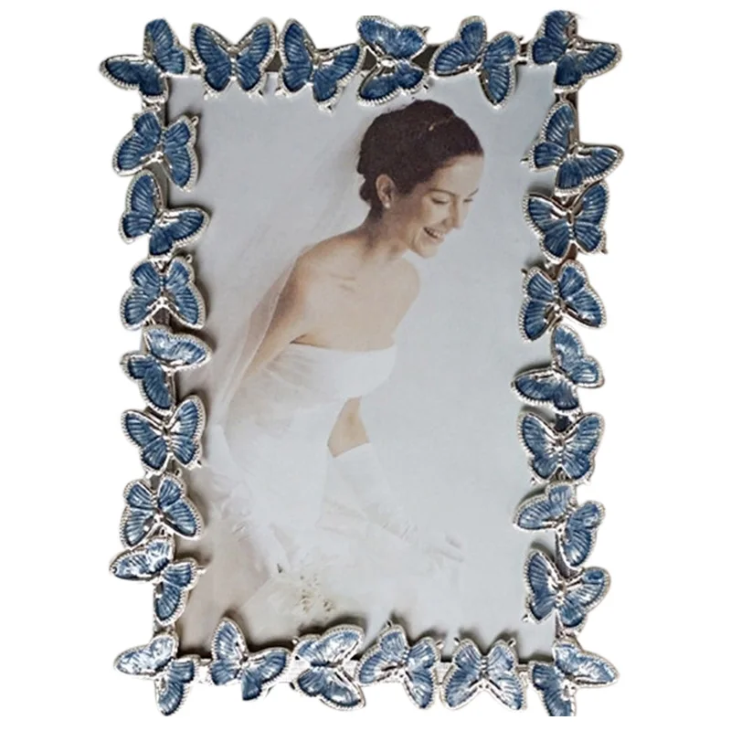 Blue LUDA-Butterfl граница металлическая Фоторамка декоративная рамка для картины модное украшение для дома - Цвет: Blue