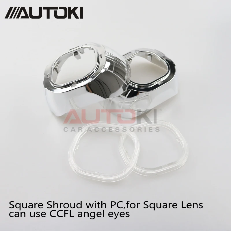 autoki 3,0 дюймов квадратные Q5 объектив hid проектор защитная маска модернизированная фара DIY bi-ксеноновая линзы