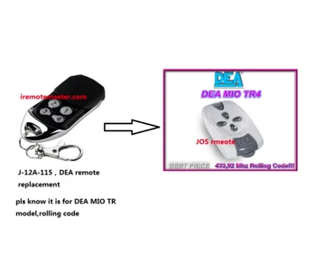 

new top DEA MIO TR 4 replacement remote control rolling code