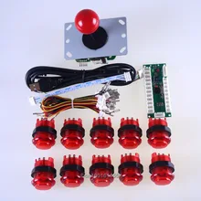 Arcade DIY Bundle Kits Parts USB Encoder To LED Joystick & 10X LED Illuminated Push Buttons For MAME Multicade & Video Games DIY