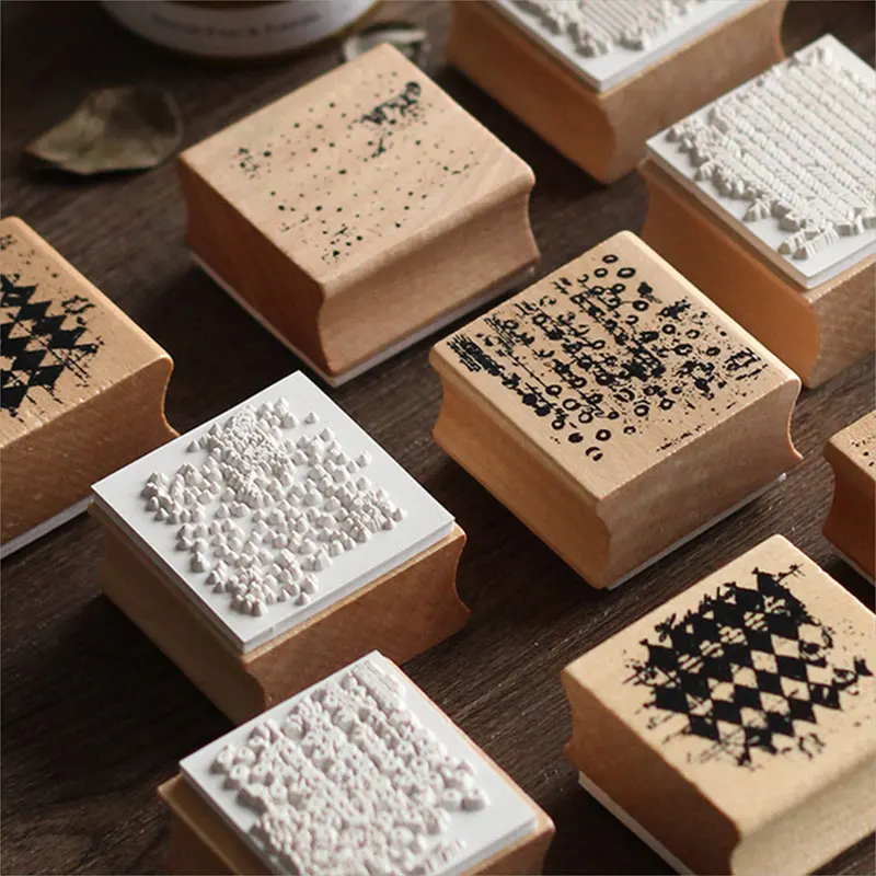 

1 pcs 4 X 4cm Basis series wooden rubber stamp Kids DIY Handmade Scrapbook Photo Album, students Stamp Arts, Crafts gifts