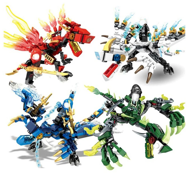 

1pcs Ninjagoes Dragon Building Blocks Bricks Mini Action KAI JAY Figures Enlighten Toys for Children Compatible With Legoing