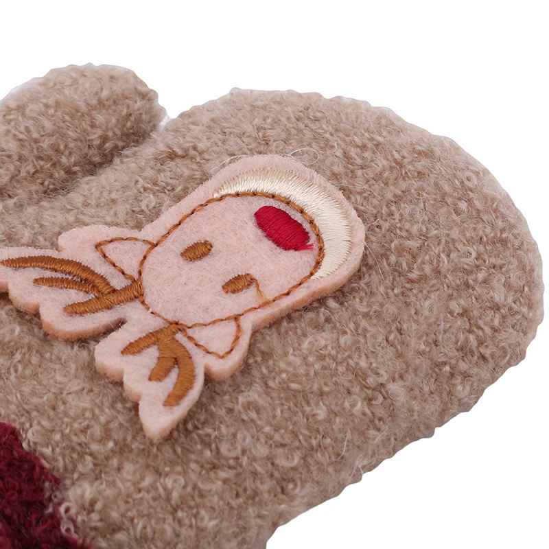 GAOKE, модные детские рождественские толстые перчатки, теплые зимние вязаные перчатки, варежки, рождественские перчатки для мальчиков и девочек