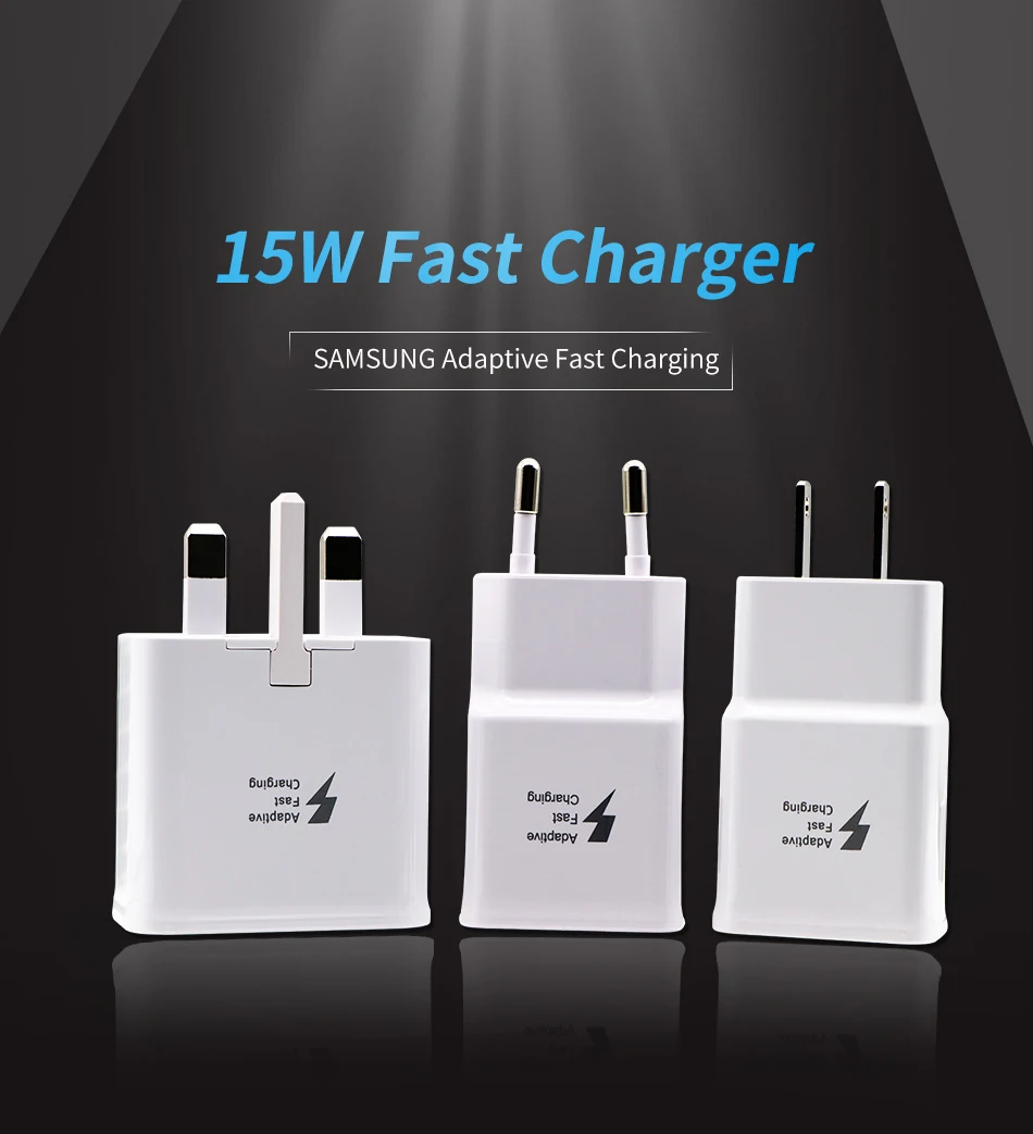 1Samsung Galaxy S9 S8 S8 Plus Note 8 Snelle Charger Type-C Adaptieve Quick Charger EUUSUK Travel Charging 9 V 1.67A & 5V2
