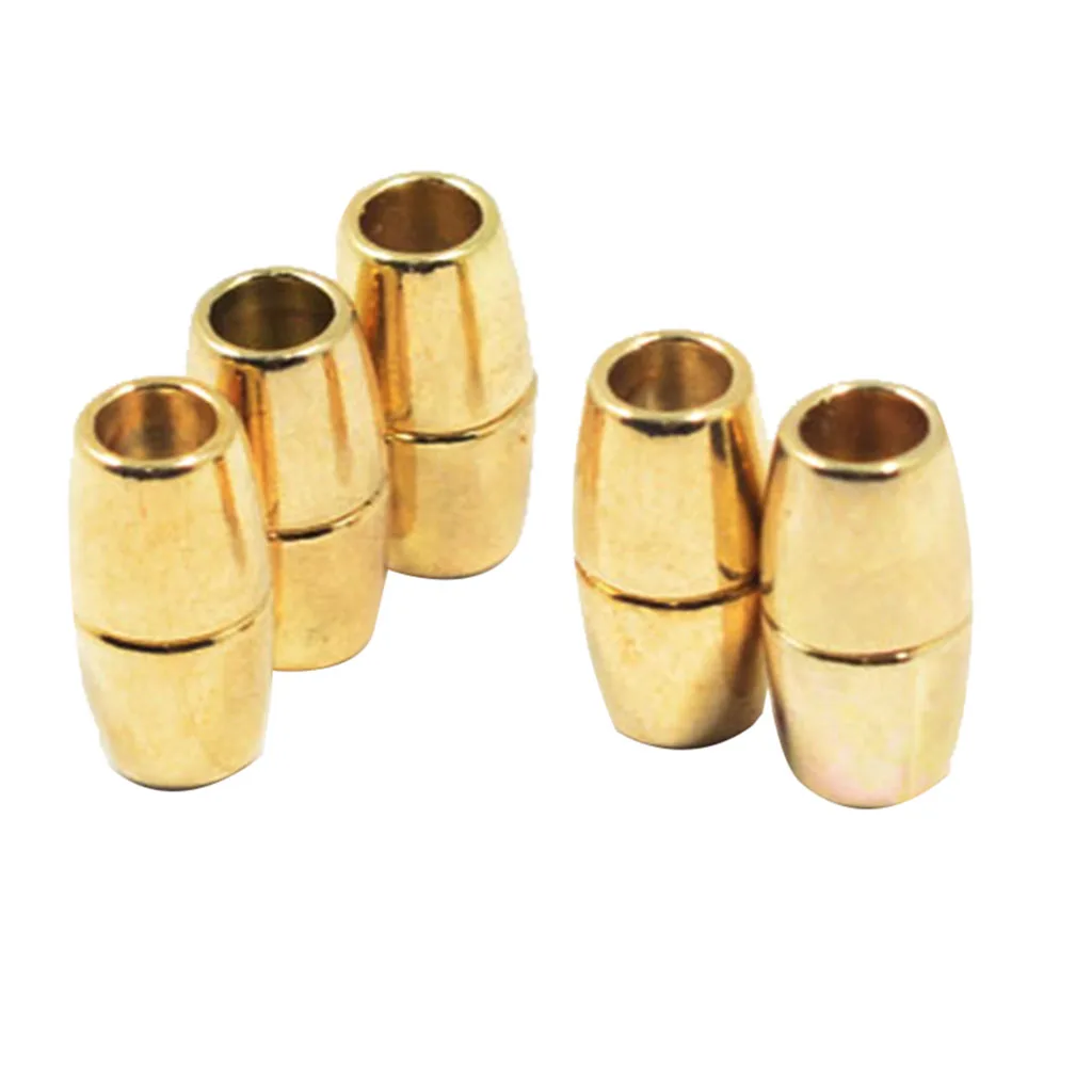 10x Glue In Barrel Magnetic Clasp Leather Cord Connectors for Jewelry Crafts