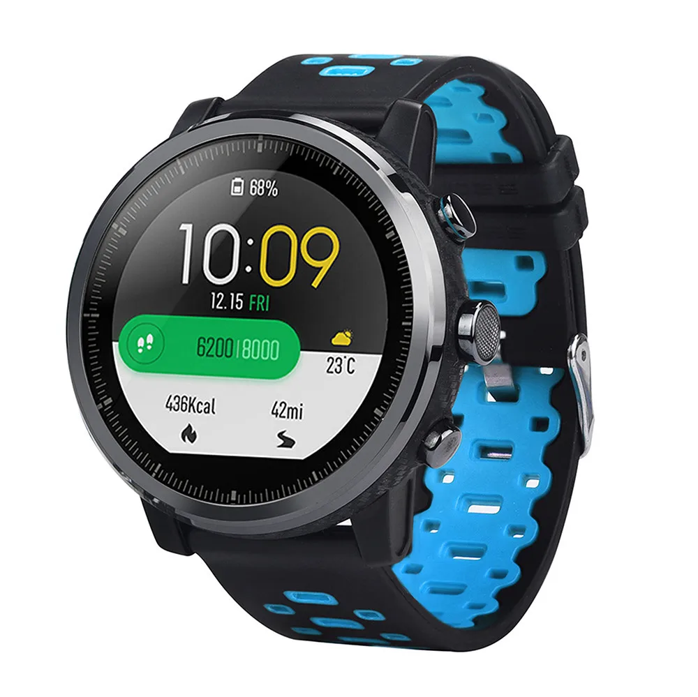 Спортивный Смарт Браслет для Xiaomi HUAMI Amazfit Stratos Смарт-часы 2/2 S легкие вентиляция мягкий силиконовый ремешок для часов l110#2