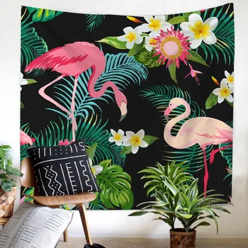 

Flamingo Tapestry flower Home Decorations Wall comfortable for Picnic party New pattern soft Tapestries For Living Room