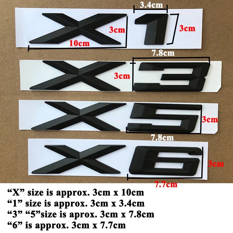 Автомобильная эмблема логотип ABS Matt Black 1 шт. аксессуары для BMW X1 E84 F48 X3 F25 G01 X5 E70 F15 X6