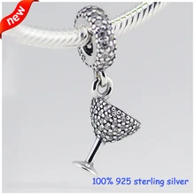 Подходит для браслетов коктейльное стекло серебряные подвески с цирконием Летний стиль серебряные бусины 925 пробы DIY ювелирные изделия оптом 09218