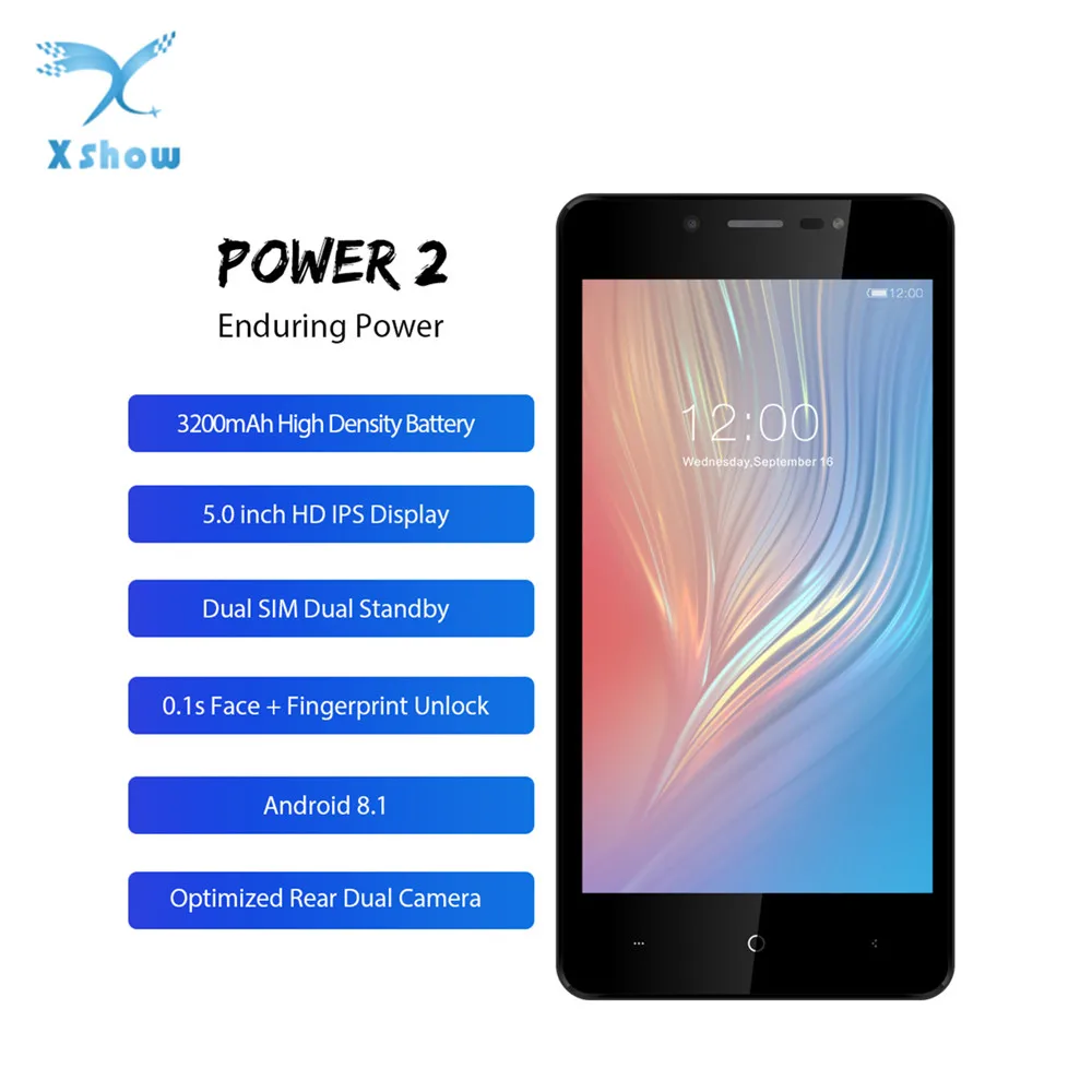 LEAGOO POWER 2 смартфон с 5 дюймовым дисплеем четырёхъядерным процессором MTK6580A ОЗУ Гб