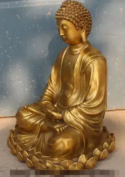 

S1695 14" Tibet Buddhism Temple Bronze Shakyamuni Sakyamuni Tathagata Buddha Statue