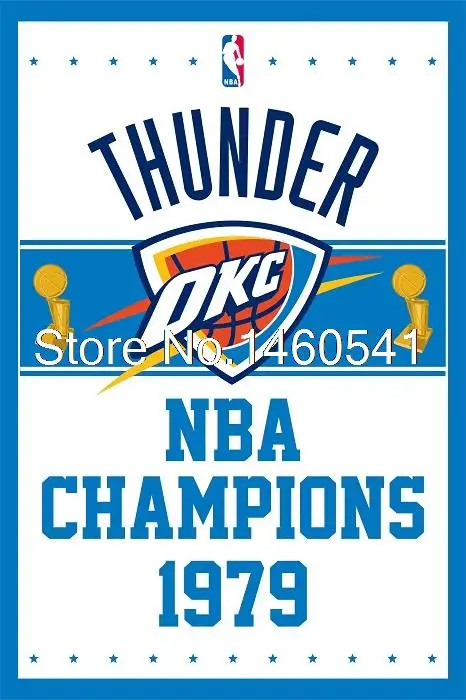 Oklahoma City Thunder World Champions Flag 3ft X 5ft Polyester Nba