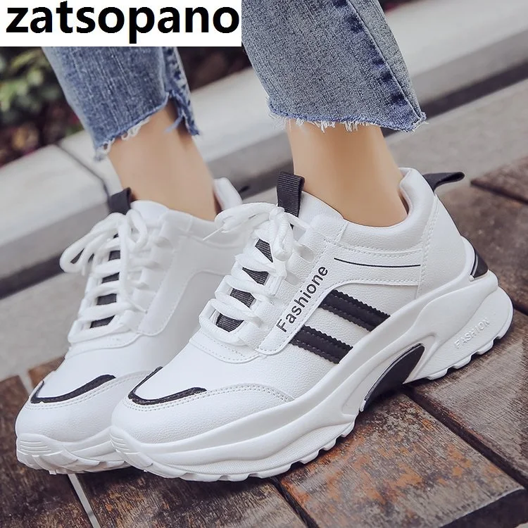 

New 2019 Spring Fashion Women Casual Shoes Suede Leather Platform Shoes Women Sneakers Ladies White Trainers Chaussure Femme