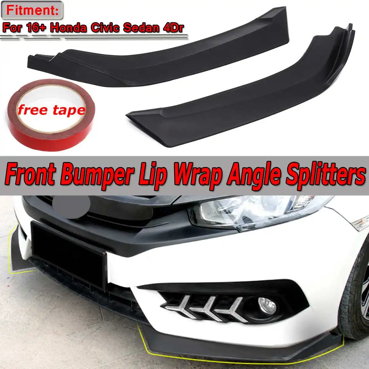 2 шт. Универсальный Автомобильный передний бампер для губ рассеиватель для губ Spolier протектор для Honda Для Civic Sedan 4Dr