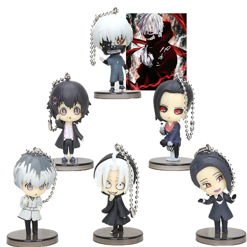 

5cm 6pcs/set Anime Tokyo Ghoul Pendant Figure Kaneki Ken Souta Washuu Furuta Keychain Keyring Q Version Mini PVC Action Toys
