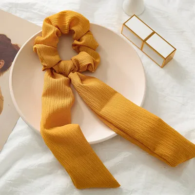 10 Ponytail scrunchie hair ties Scarf Elastic Hair Rope for Women Hair Bow Ties Scrunchies Hair Bands Flower Print Ribbon Hairbands - Цвет: 10