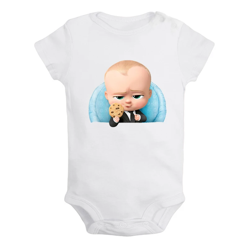 Одежда для новорожденных мальчиков и девочек с надписью «Born Leader The Boss»; комбинезон с короткими рукавами; хлопковый комбинезон - Цвет: ieBodysuits2218W