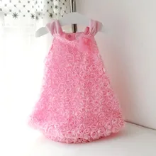 Летний стиль Платье для маленьких девочек Infantil без рукавов цветы-розочки платья принцессы Детское платье на бретельках для девочки одежда для детей