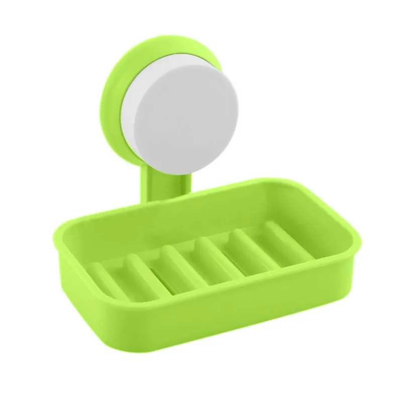 Bathroom Shower Soap Box Dish Storage Plate Tray Holder Case Suction Blue1