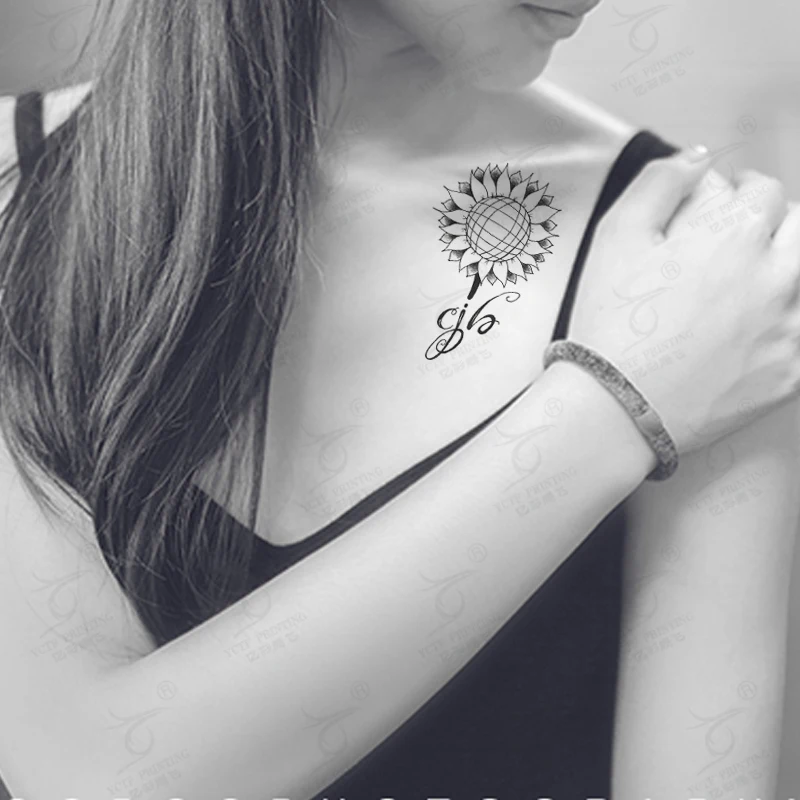 Temporaire Tatouage Autocollants étanche Tournesol Bras