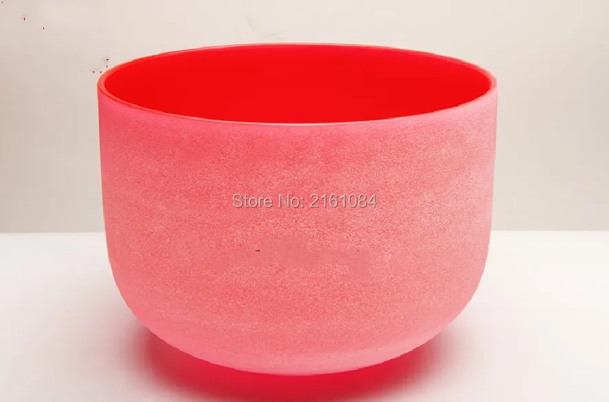 

C Root Chakra Red Colored Frosted Quartz Crystal Singing Bowl 12" with free suede and o-ring