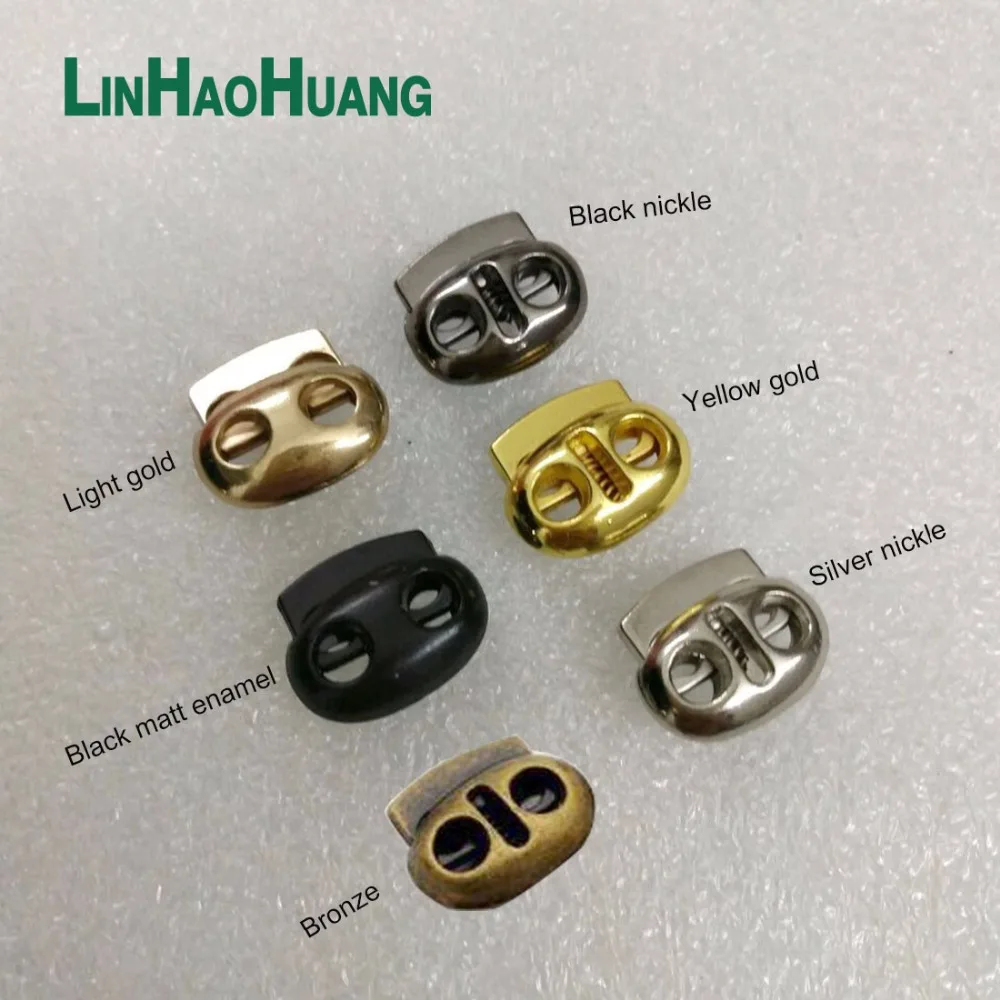 50pcs/lot small oval metal alloy stoppers toggle cord locks Drawstring