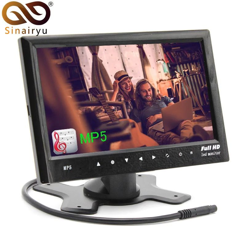 Sinairyu 7 &quotFull HD монитор 2 видео вход поддержка 1080P MP3 MP5 музыкальный плеер FM передача