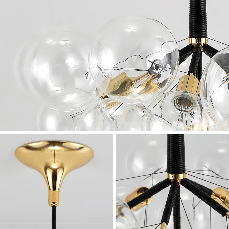Black Creative Glass Bubble Pendant Lamp-4