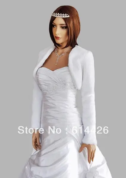 Online Whole Jacket Bride From China Free Shipping Long Sleeve Wedding Bride Jacket Warm Coat Bridal Bolero Jackets Al4613 China